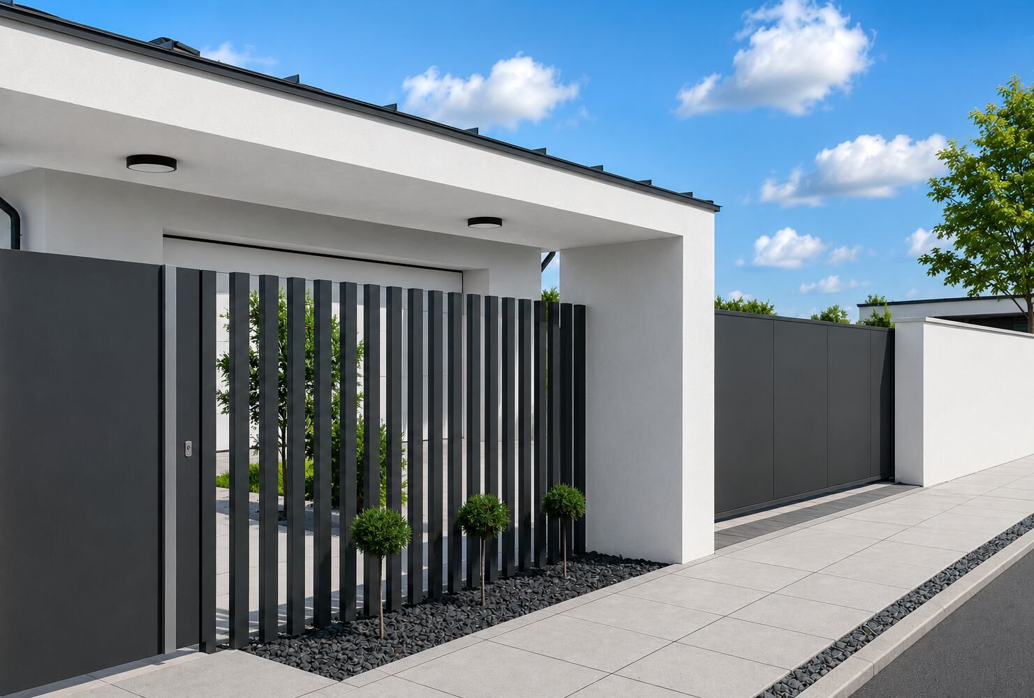ALUSTELE vor dem Haus